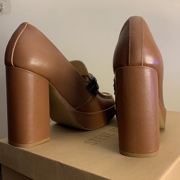Cognac Blend Heeled Loafers sz 8.5 - Picture 13 of 17